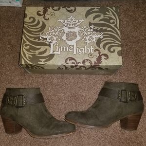 Limelight Green Booties w/ Buckle & Heel 7
